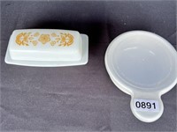 2-pieces corning ware, including butter dish.