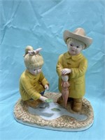 Homco Denim Days Vintage 1985 Porcelain Girl