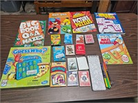 games, cards, coloring, crayons