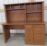 Computer Desk with Top Storage, (2) Drawers, &