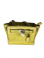 MK Smooth Apple Green Leather Satchel Bag