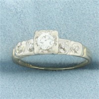 Vintage Diamond Engagement Ring in 14k Yellow and