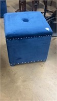 Blue Upholstered Stool