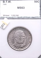 1946 PCI MS63 BOOKER T HALF DOLLAR