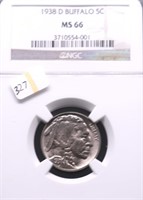 1938 D NGC MS66 BUFFALO NICKEL