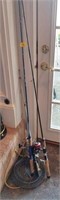 3 ROD AND REEL FISHING POLES