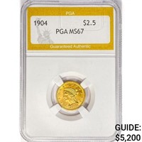 1904 $2.50 Gold Quarter Eagle PGA MS67