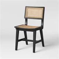 Tormod Backed Cane Dining Chair Black Natural