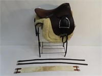 Very Nice English Saddle w/Blanket & Stand