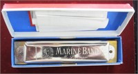 Vtg Hohner Marine Band Harmonica In Box