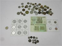 Monnaies internationales dont certaine pièces en
