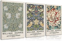 3Pcs Framed William Morris Wall Art (16x24in)