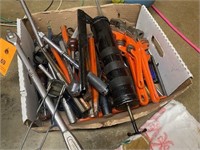 Wrenches, grease gun, assortment
