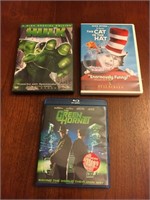 LOT OF 3 MOVIES- DVD AND BLUE RAY