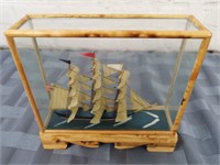 Miniature Replica Ship in Case