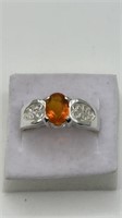 High Quality Mexican Fire Opal Sterling Ring
