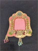Antique Iroquois hand beaded picture frame