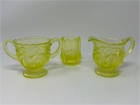 Depression Glass Cream & Sugar Set