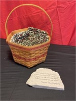 Longenberger basket and stone