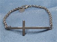Sterling Silver Cross Bracelet Hallmarked