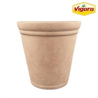 16 in. Evie Resin Planter-Whitewash Clay (16 in. H