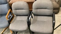 Pair padded armchairs