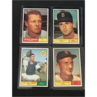 4 1961 Topps Baseball Red Sox High # Cards
