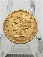 1878 S QUARTER EAGLE ($2.50) GOLD COIN