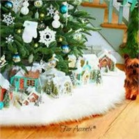 Classic Faux Fur Christmas Tree Skirt - Shaggy