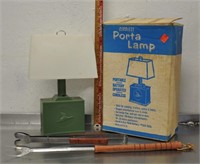 Vintage 6V Porta Lamp, BBQ utensils