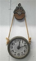 Vintage looking decorative pulley wall clock