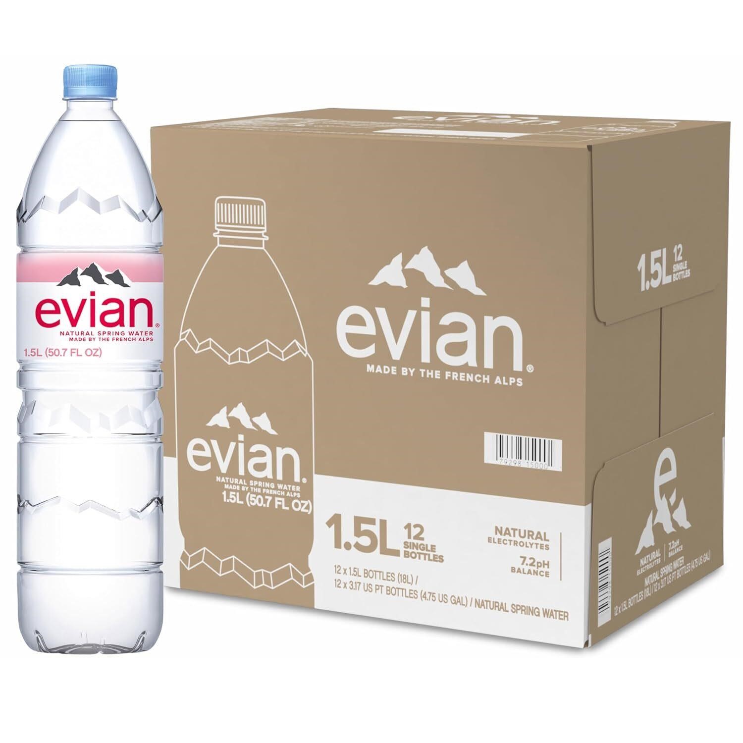 Evian Water  50.7fl oz/1.5L  Pack of 12
