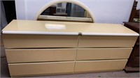 6 Drawer Dresser with Round Mirror made in Italy