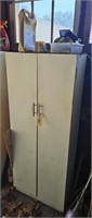 METAL CABINET W/ PAINTING & OTHER SUPPLIES