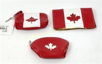 ROOTS LEATHER CDN FLAG PASSPORT HOLDER & POUCHES