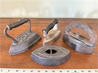 (4) antique sad irons
