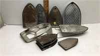 8 VINTAGE METAL CLOTHES IRON HOT PLATES / STANDS