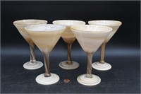 Hand Blown Art Glass Martini Glasses