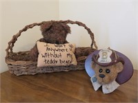 Boyd's Bear "Elliot The Hero" & Teddy in Basket