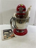KITCHENAID RED STAND MIXER WITH ALUMINUM MIXING