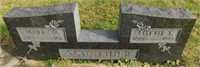 Engraved granite headstone: 52"W x 6"D x 20.5"H