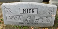 Engraved granite headstone: 38"W x 10"D x 17"H