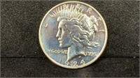 1924 Silver Peace Dollar dipped