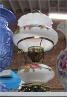 FLORAL DECORATED LAMP W/ SHADE