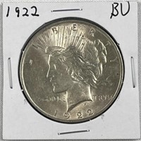 1922 Peace Silver Dollar, Nice Luster