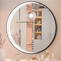 Keonjinn 24 Inch LED Round Bathroom Mirror