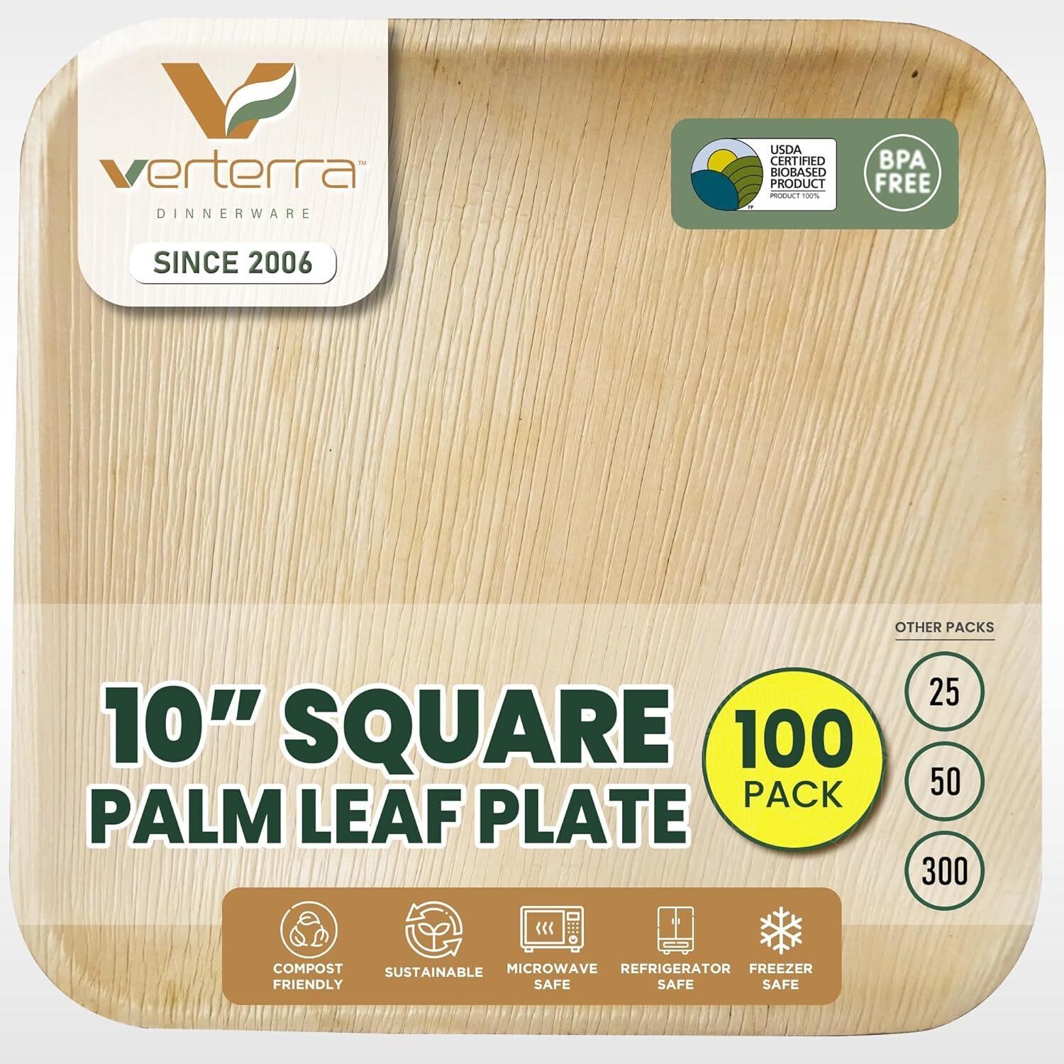 VerTerra 10 Leaf Plate  100-Pack  Oven Safe