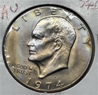Of) 1974-D Eisenhower dollar condition AU