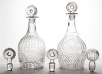 ASSORTED BLOWN-MOLDED QUART DECANTERS, LOT OF