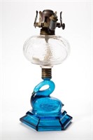 ATTERBURY SWAN KEROSENE STAND LAMP, colorless
